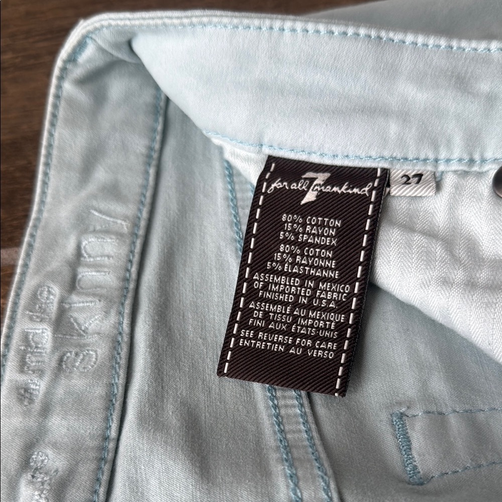 7 For All Mankind Sky Blue Skinny Jeans